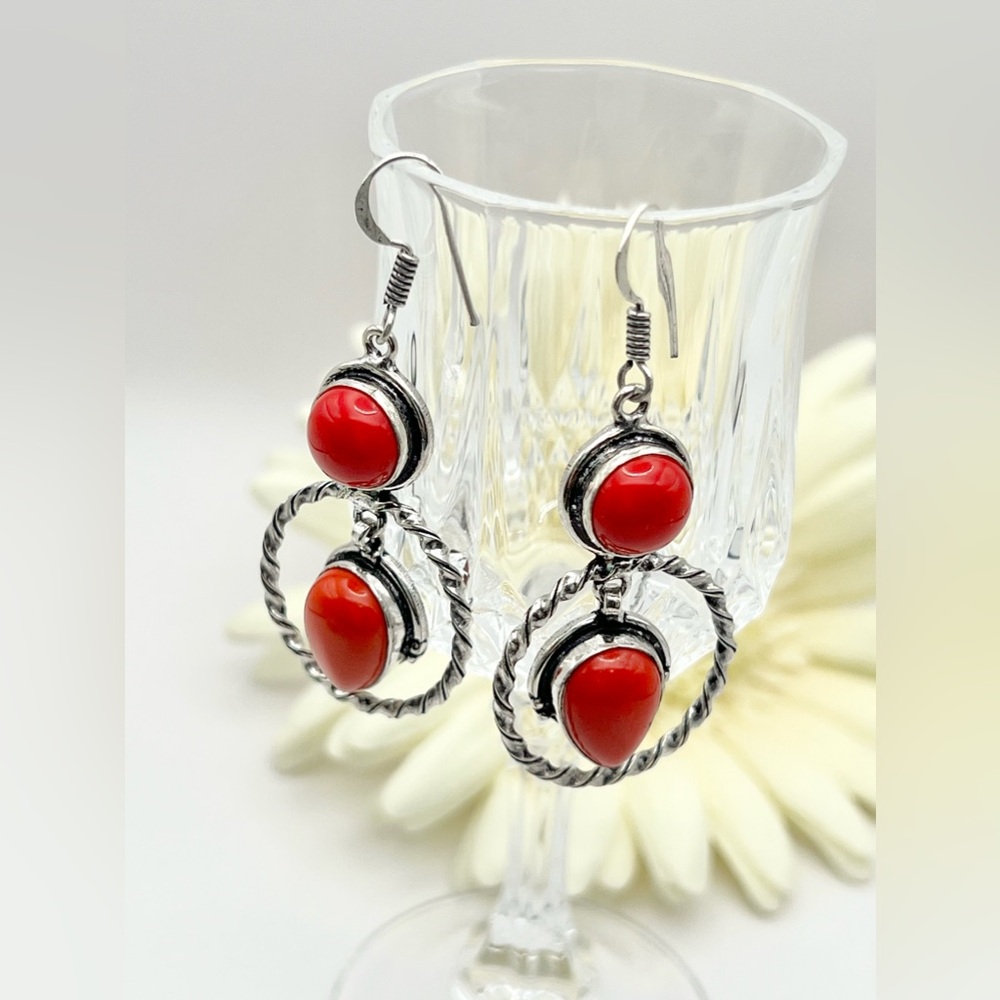 CORAL EARRINGS - Picture 12 of 14